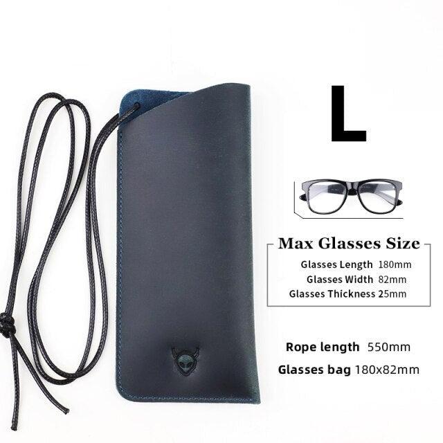 Soft Genuine Leather Reading Glasses Bag Handmade Eye Glasses Pouch Sunglasses Simple Eyewear Storage Bags Artificial Leather Slim Travel Sunglasses Case Holder