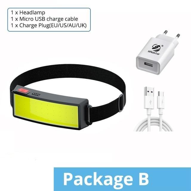 Soft Light Headlamp Flashlight LED Headlamp Adjustable Strap With COB Wick Headlight Beads Wide Range of Lighting Perfect Head Light For Camping Hiking Running Built-in Rechargeable Lithium Battery - STEVVEX Lamp - 200, Adjustable Flashlight, Adjustable Headlamp, Adjustable Headlight, Adjustable Torchlight, Flashlight, Gadget, Headlamp, Headlight, lamp, Soft light flashlight, Soft light Headlamp, Soft light Headlight, Soft light Torchlight, Torchlight - Stevvex.com