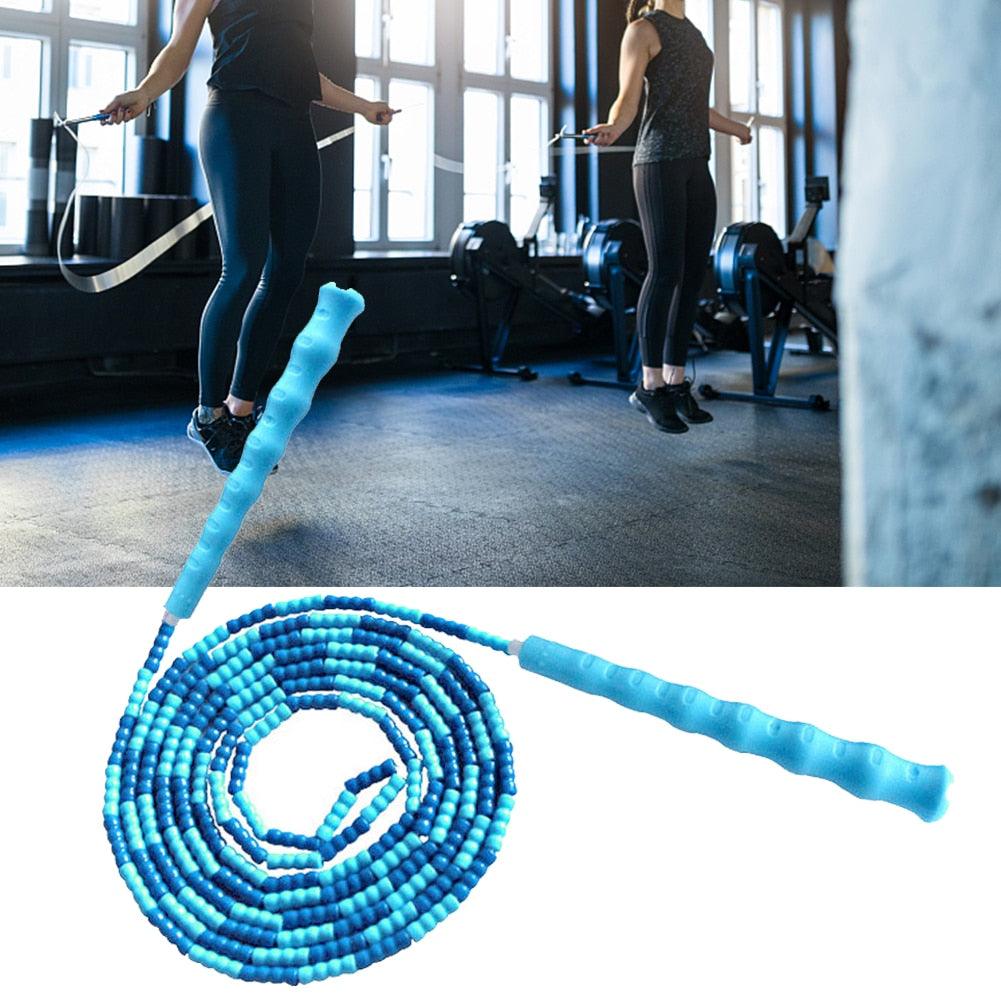 Soft Skipping Rope Yoga Beaded Workout Jumping Non-slip Handle Sports Gym Exercise  Burning Fitness Adjustable Length Tangle-Free Segmented Soft Beaded Skipping Rope Fitness Jump Rope For Kids Man Women