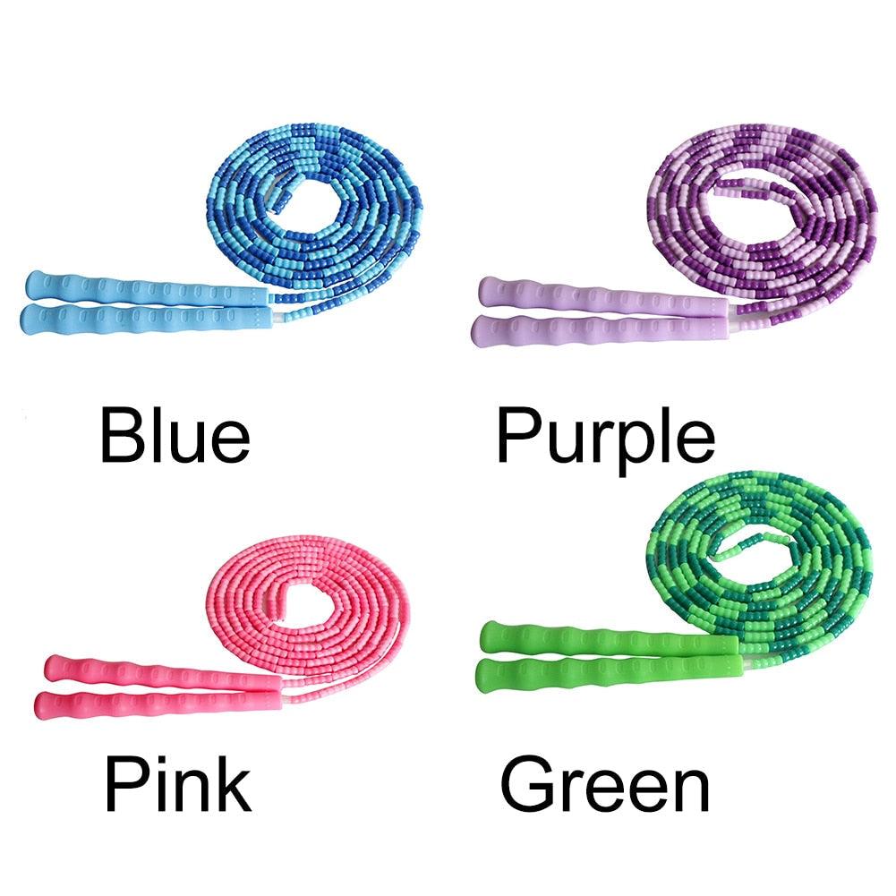 Soft Skipping Rope Yoga Beaded Workout Jumping Non-slip Handle Sports Gym Exercise  Burning Fitness Adjustable Length Tangle-Free Segmented Soft Beaded Skipping Rope Fitness Jump Rope For Kids Man Women