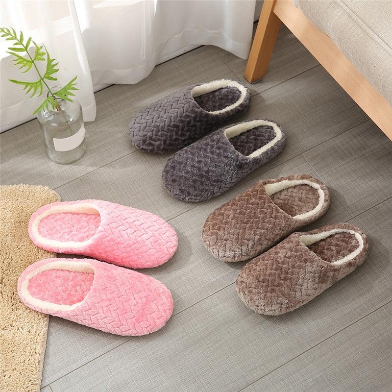 Soft Slipper Womens Home Plush House Winter Warm Slippers Soft Indoors Bedroom Slippers With Memory Foam Comfortable Slip On House Shoes Warm Fur Lined Slippers