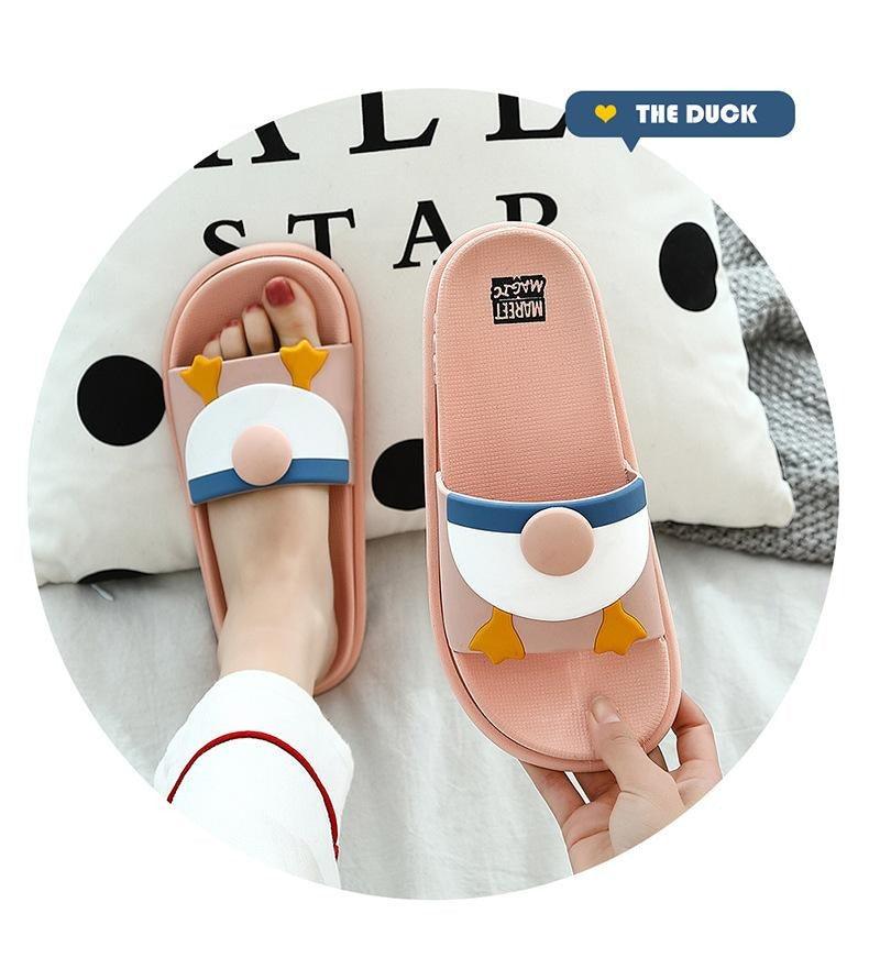 Soft Women's Slippers Summer Indoor Household Thick-Soled Non-Slip Flat Open Toe Slides Slip On Footbed Platform Lightweight Beach Pool Shower Shoes Bathroom Slippers