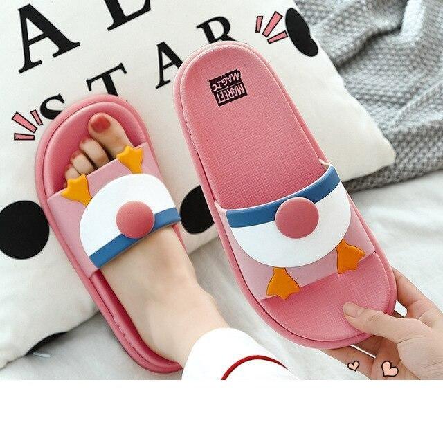 Soft Women's Slippers Summer Indoor Household Thick-Soled Non-Slip Flat Open Toe Slides Slip On Footbed Platform Lightweight Beach Pool Shower Shoes Bathroom Slippers