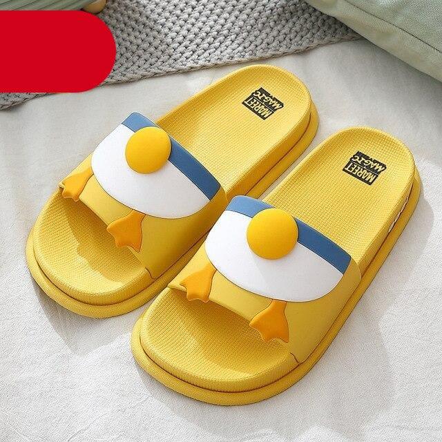 Soft Women's Slippers Summer Indoor Household Thick-Soled Non-Slip Flat Open Toe Slides Slip On Footbed Platform Lightweight Beach Pool Shower Shoes Bathroom Slippers