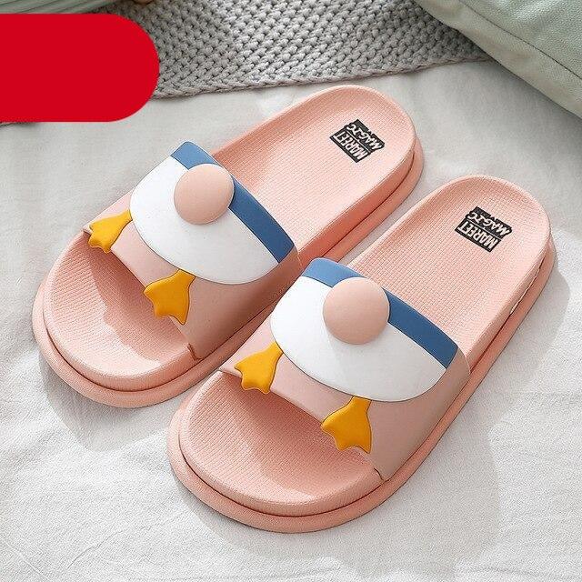 Soft Women's Slippers Summer Indoor Household Thick-Soled Non-Slip Flat Open Toe Slides Slip On Footbed Platform Lightweight Beach Pool Shower Shoes Bathroom Slippers