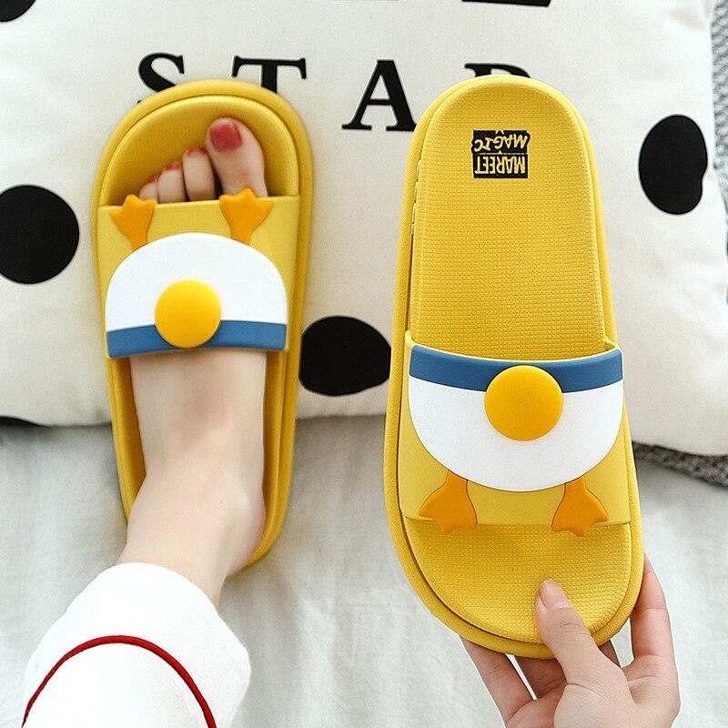 Soft Women's Slippers Summer Indoor Household Thick-Soled Non-Slip Flat Open Toe Slides Slip On Footbed Platform Lightweight Beach Pool Shower Shoes Bathroom Slippers