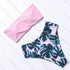 Solid Bikini Set Swimsuit Women Bikini Swimwear Female Halter Top Bathing Suit Swimming Wear Bikini High Cut Swimsuit High Waist Plus Size Summer Swimwear