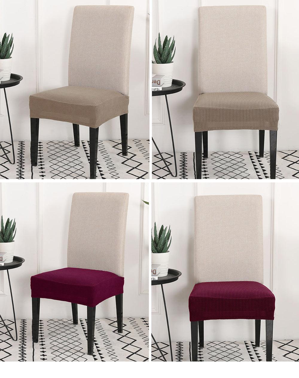 Solid  Dining Chair Cover Elastic Half-wraped Seat Case for Kichen Wedding Banquet Hotel Chair Cushions Cover Removable Washable Dining Room Chair Slipcovers Dining Chair Covers Parsons Chair Slipcover Stretch Chair Covers for Dining Room