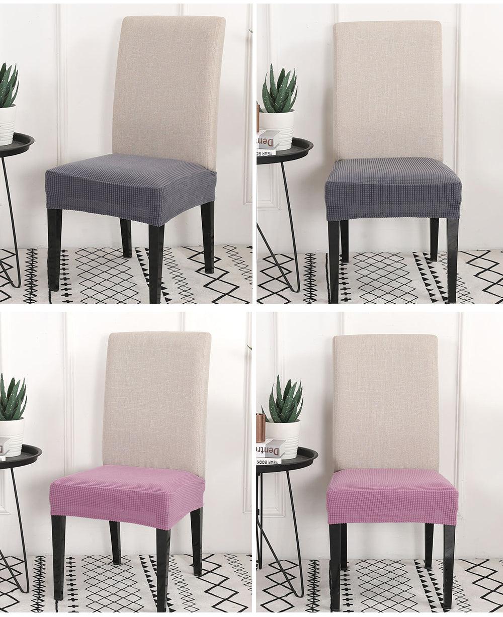 Solid  Dining Chair Cover Elastic Half-wraped Seat Case for Kichen Wedding Banquet Hotel Chair Cushions Cover Removable Washable Dining Room Chair Slipcovers Dining Chair Covers Parsons Chair Slipcover Stretch Chair Covers for Dining Room