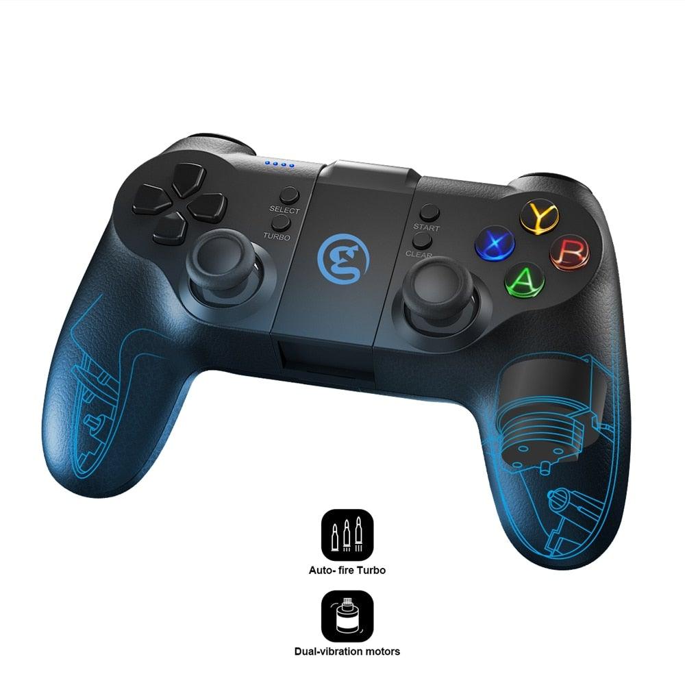 Solid Sustainable Black Bluetooth 2.4GHz Wireless Gamepad Controller Compatible With PC Smartphones Laptop - STEVVEX Game - 221, all in one game controller, best quality joystick, black gamepad, bluetooth wireless gamepad, classic joystick, compatible with mobile phone, controller for mobile, Controller For Mobile Phone, game, Game Controller, Game Pad, game pad for phone, Game Pads for mobile, joystick - Stevvex.com