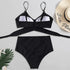 Solid Swimwear Women Top Swimsuit Bikini Solid Push Up High Cut Lace Up Halter Bikini Set Women High Waist Bikini Twist Front Swimsuits Lace Up Bikini Tops 2 Piece Bathing Suits Summer Swimsuit