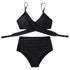 Solid Swimwear Women Top Swimsuit Bikini Solid Push Up High Cut Lace Up Halter Bikini Set Women High Waist Bikini Twist Front Swimsuits Lace Up Bikini Tops 2 Piece Bathing Suits Summer Swimsuit