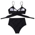 Solid Swimwear Women Top Swimsuit Bikini Solid Push Up High Cut Lace Up Halter Bikini Set Women High Waist Bikini Twist Front Swimsuits Lace Up Bikini Tops 2 Piece Bathing Suits Summer Swimsuit