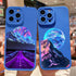 Space Moon Case For iPhone XR XS X 11 12 13 Pro Max Cases Blue Painted Phone Cover For iPhone 7 8 Plus SE Soft Silicon Case Mountains Nature Moon Slim Case Protective Soft Shockproof Case with Lens Protector