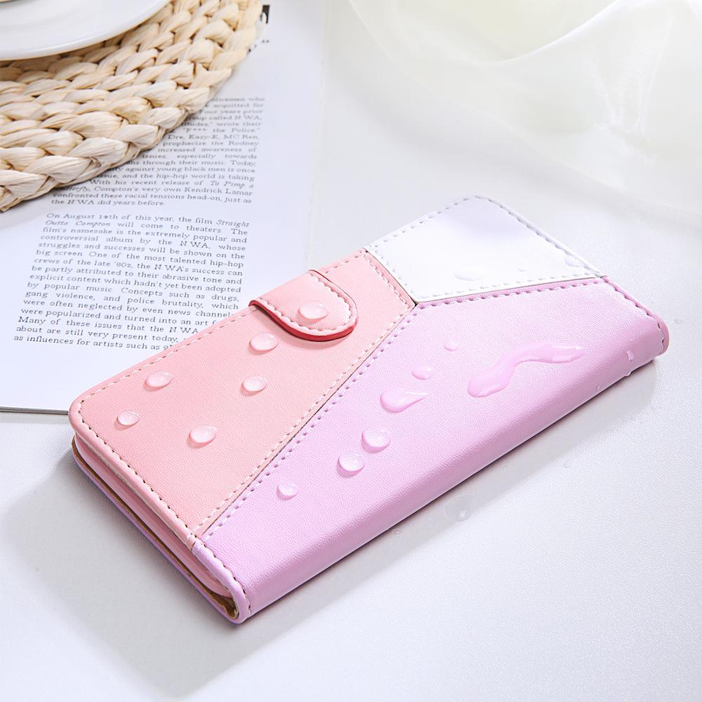 Splicing Leather Case for Xiaomi Redmi Note 11 10 9 9S 8T 7 Pro Phone Back Cover Redmi 9A 9T 9C Case Flip Book Stand Shell Leather Magnetic Flip Case Cover with Card Holder