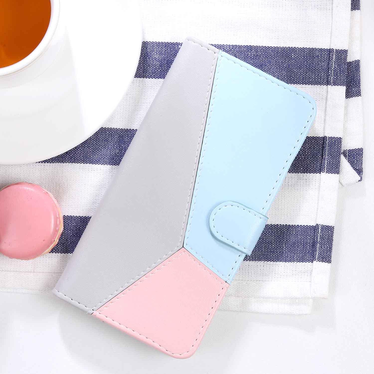 Splicing Leather Case for Xiaomi Redmi Note 11 10 9 9S 8T 7 Pro Phone Back Cover Redmi 9A 9T 9C Case Flip Book Stand Shell Leather Magnetic Flip Case Cover with Card Holder