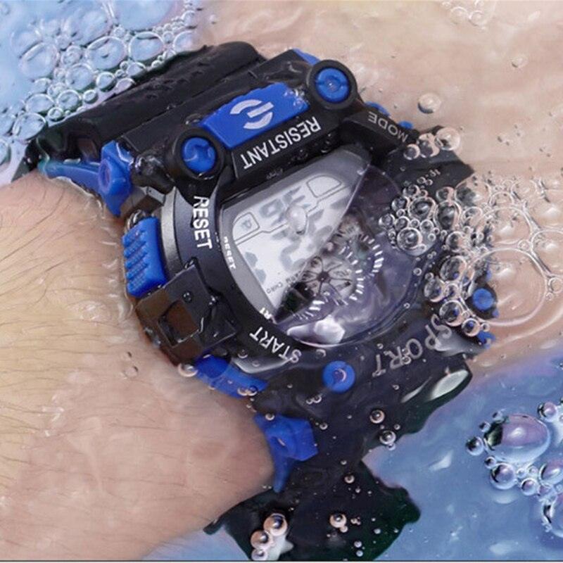 Sport Waterproof Watches Fashion LED Luminous Digital Watches For Kids Multifunction Calendar Alarm Date Wrist Watches LED Timing Backlight Multifunctional Military Watch Lightweight Outdoor Tactical Sports