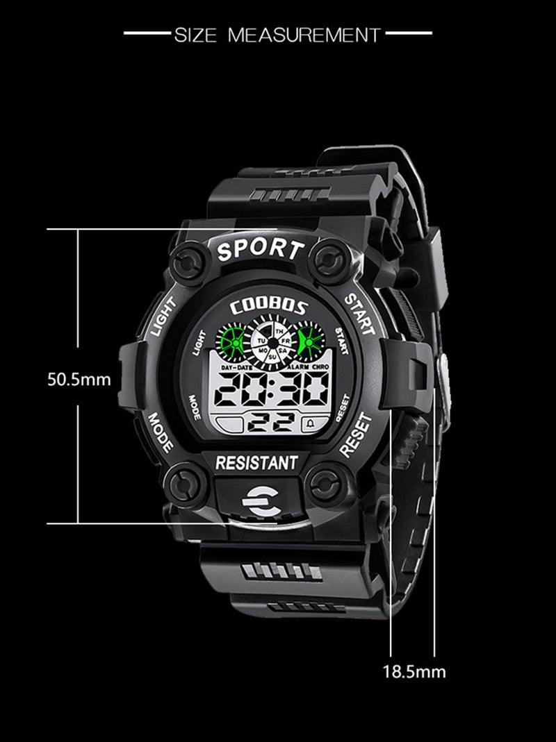 Sport Waterproof Watches Fashion LED Luminous Digital Watches For Kids Multifunction Calendar Alarm Date Wrist Watches LED Timing Backlight Multifunctional Military Watch Lightweight Outdoor Tactical Sports