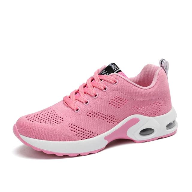 Sport Womans Athletic Sneakers Running Shoes Breathable Hollow Lace-Up Women Fashion Sneakers Lightweight Breathable Walking Shoes Non Slip Athletic Fashion Sneakers