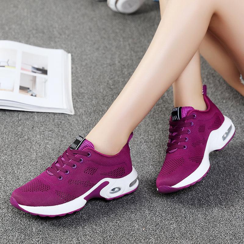 Sport Womans Athletic Sneakers Running Shoes Breathable Hollow Lace-Up Women Fashion Sneakers Lightweight Breathable Walking Shoes Non Slip Athletic Fashion Sneakers