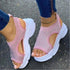 Sport Women's Comfortable Footwear Summer Platform Sandals Shoes Female Slip On Peep Toe Knitted Footwear Summer Sandals Women Shoes Female Slip On Elegant Sneakers