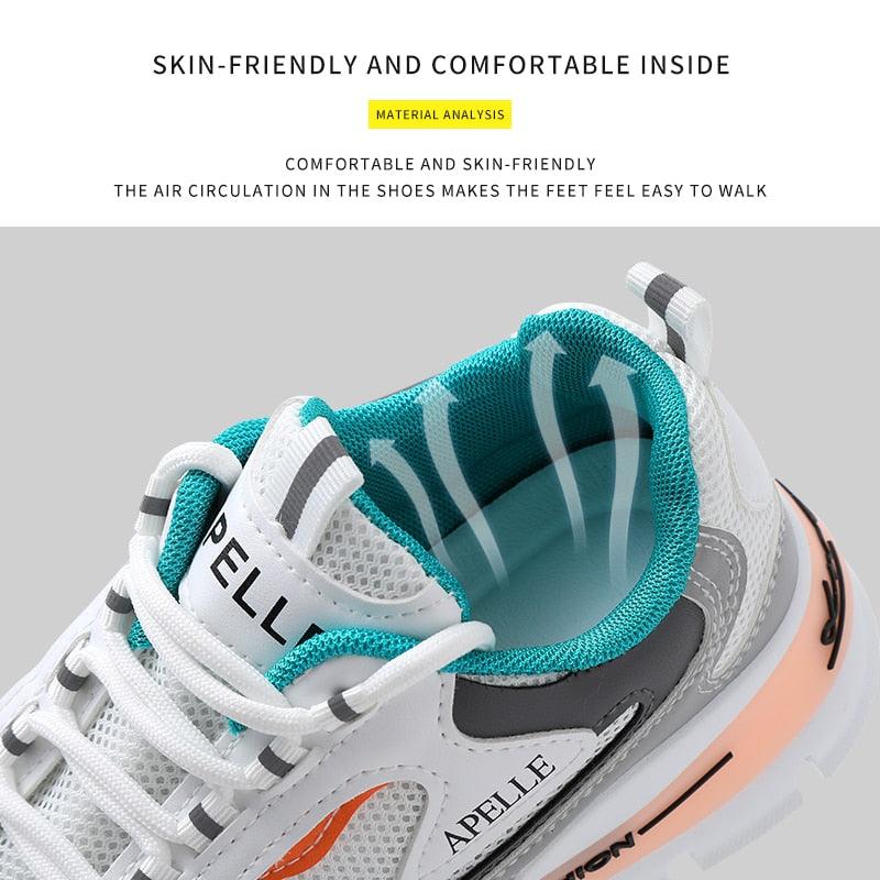 Sports Footwear Women's Running Shoes Summer New Mesh Breathable Platform Increased Fashion Shoes Womens Running Athletic Casual Sports Sneakers For Walking Gym Jogging Training Fitness