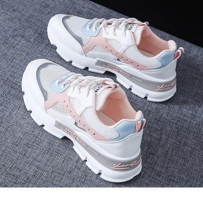 Sports Footwear Women's Running Shoes Summer New Mesh Breathable Platform Increased Fashion Shoes Womens Running Athletic Casual Sports Sneakers For Walking Gym Jogging Training Fitness