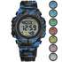 Sports Military Kids Digital Watches Student Childrens Watch Fashion Luminous Led Alarm Camouflage Green Waterproof Digital Sport Watches For Kids Birthday Presents Gifts