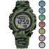 Sports Military Kids Digital Watches Student Childrens Watch Fashion Luminous Led Alarm Camouflage Green Waterproof Digital Sport Watches For Kids Birthday Presents Gifts