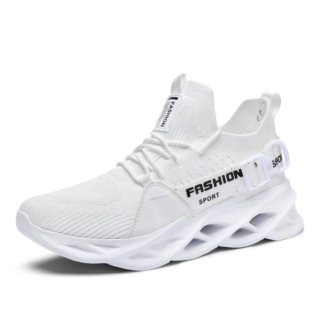 Spring Breathable Men's Sneakers Mesh Casual Shoes Blade Design Tenis Sneakers Summer White Outdoor Running Tennis Blade Sneakers Sport Fashion Comfortable Casual Gym Sneakers