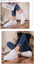 Spring Fashion Breathble Women Sneakers Leather Platform Shoes Women Lace Up Casual Shoes White Fashion Sneakers White PU Leather Platform Sneaker For Women Lace Up Walking Sneakers