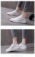 Spring Fashion Breathble Women Sneakers Leather Platform Shoes Women Lace Up Casual Shoes White Fashion Sneakers White PU Leather Platform Sneaker For Women Lace Up Walking Sneakers