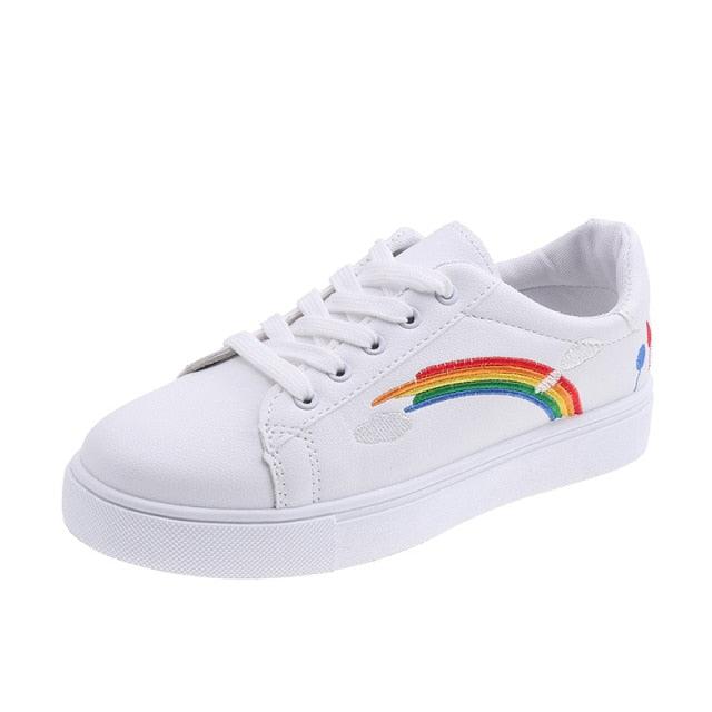 Spring Fashion Breathble Women Sneakers Leather Platform Shoes Women Lace Up Casual Shoes White Fashion Sneakers White PU Leather Platform Sneaker For Women Lace Up Walking Sneakers