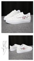 Spring Fashion Breathble Women Sneakers Leather Platform Shoes Women Lace Up Casual Shoes White Fashion Sneakers White PU Leather Platform Sneaker For Women Lace Up Walking Sneakers