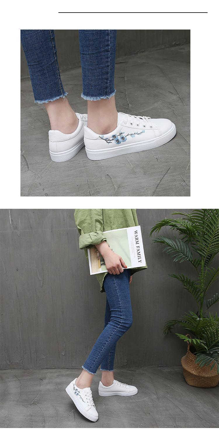 Spring Fashion Breathble Women Sneakers Leather Platform Shoes Women Lace Up Casual Shoes White Fashion Sneakers White PU Leather Platform Sneaker For Women Lace Up Walking Sneakers