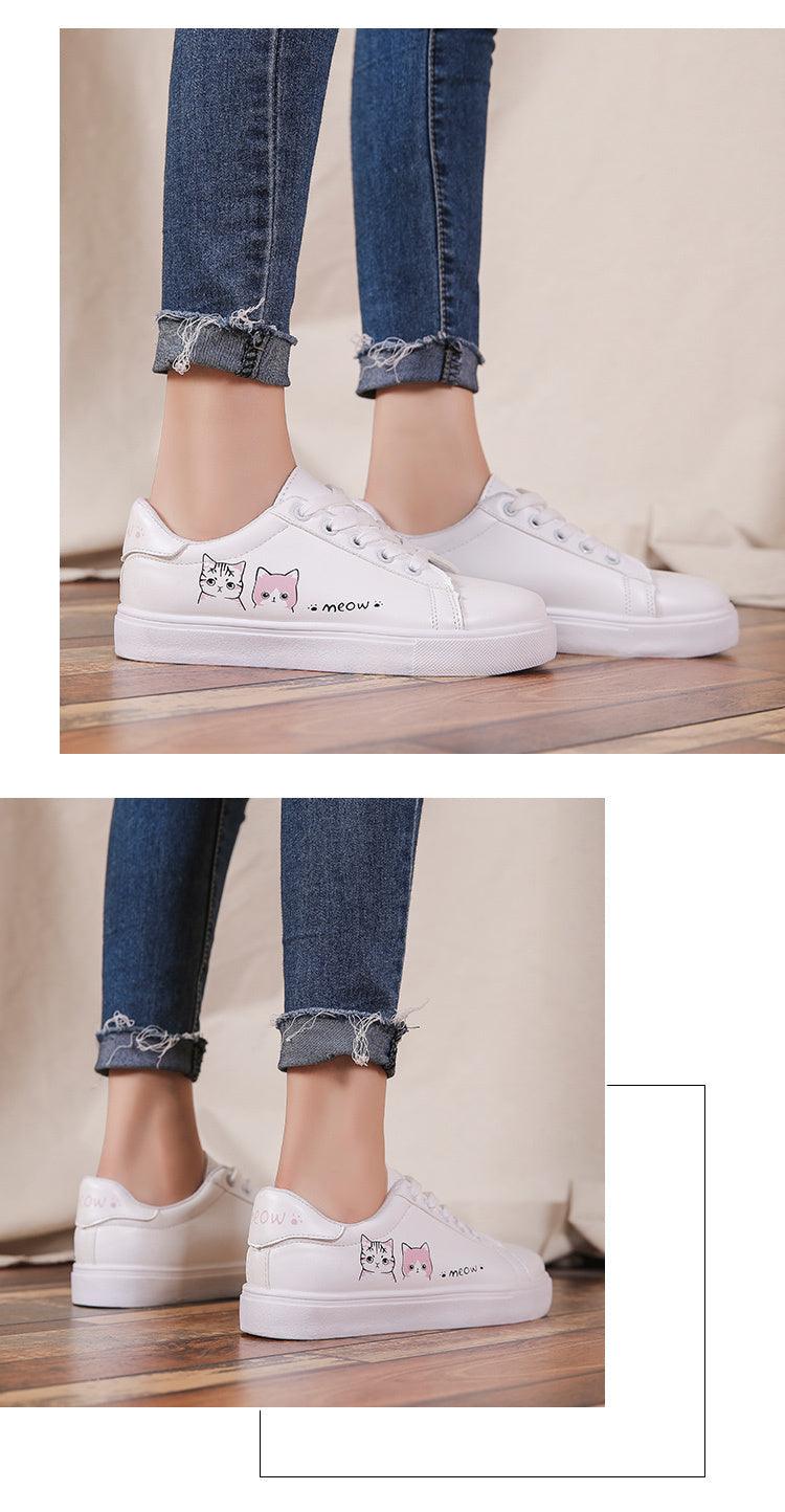 Spring Fashion Breathble Women Sneakers Leather Platform Shoes Women Lace Up Casual Shoes White Fashion Sneakers White PU Leather Platform Sneaker For Women Lace Up Walking Sneakers