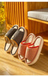 Spring Home Cotton Slippers All Season Flip Flops EVA Hemp Indoor Women Couples Men Thick Sole Non-Slip Bath Shower Shoes Platform Slides Quick Dry Slippers Thick Massage Shoes