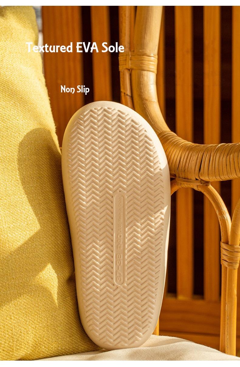 Spring Home Cotton Slippers All Season Flip Flops EVA Hemp Indoor Women Couples Men Thick Sole Non-Slip Bath Shower Shoes Platform Slides Quick Dry Slippers Thick Massage Shoes