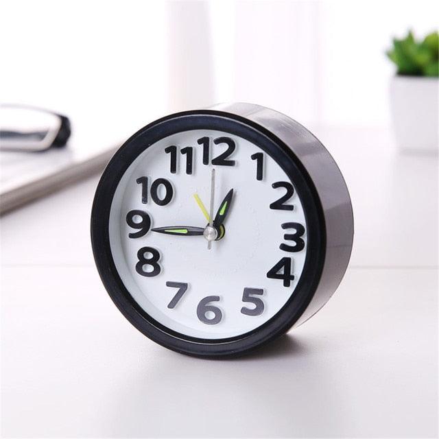 Square Round Small Alarm Clock Snooze Silent Sweeping Wake Up Table Clock Travel Alarm Clock Analog Small Simple Battery Operated Clock Non Ticking Alarm Clock Snooze Light Functions Bedside Table Clock  Battery Powered Compact Portable Travel Alarm Clock