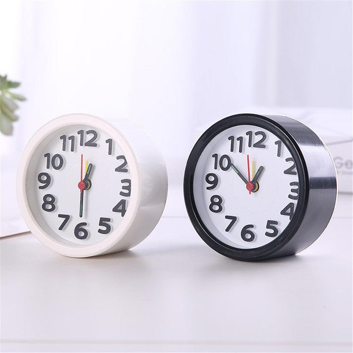 Square Round Small Alarm Clock Snooze Silent Sweeping Wake Up Table Clock Travel Alarm Clock Analog Small Simple Battery Operated Clock Non Ticking Alarm Clock Snooze Light Functions Bedside Table Clock  Battery Powered Compact Portable Travel Alarm Clock