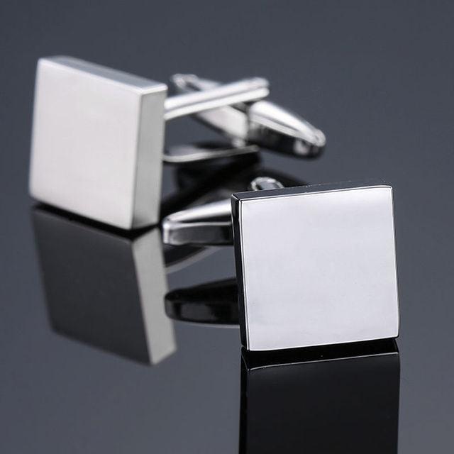 Square Stainless Steel Cuff Links Classic Tuxedo Shirt Cufflinks Elegant Shirt Accessories Business Groom Wedding Jewelry For Men Luxury Cuff Links