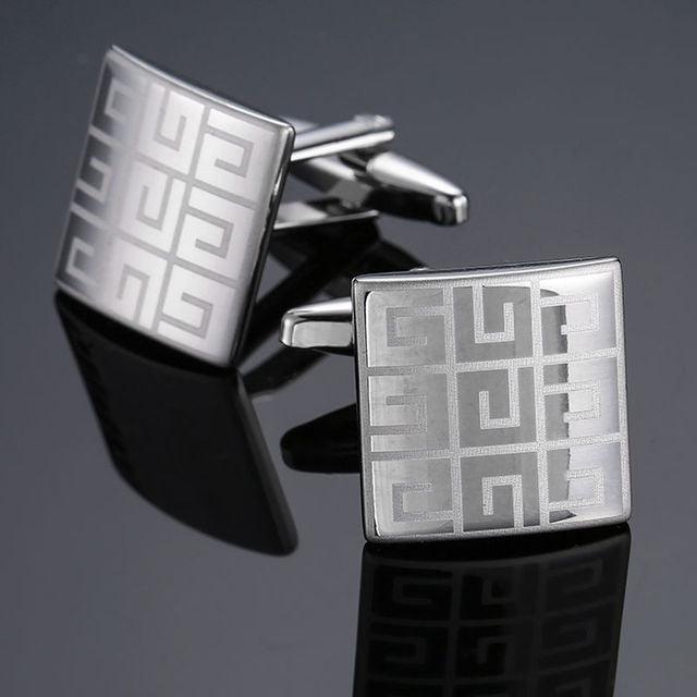 Square Stainless Steel Cuff Links Classic Tuxedo Shirt Cufflinks Elegant Shirt Accessories Business Groom Wedding Jewelry For Men Luxury Cuff Links