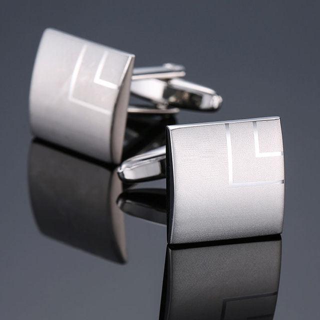 Square Stainless Steel Cuff Links Classic Tuxedo Shirt Cufflinks Elegant Shirt Accessories Business Groom Wedding Jewelry For Men Luxury Cuff Links