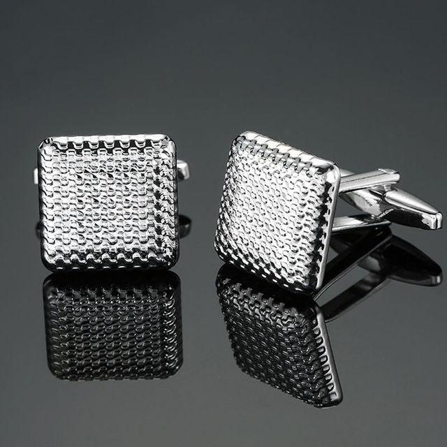 Square Stainless Steel Cuff Links Classic Tuxedo Shirt Cufflinks Elegant Shirt Accessories Business Groom Wedding Jewelry For Men Luxury Cuff Links