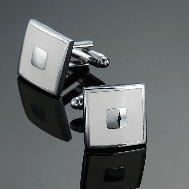 Square Stainless Steel Cuff Links Classic Tuxedo Shirt Cufflinks Elegant Shirt Accessories Business Groom Wedding Jewelry For Men Luxury Cuff Links