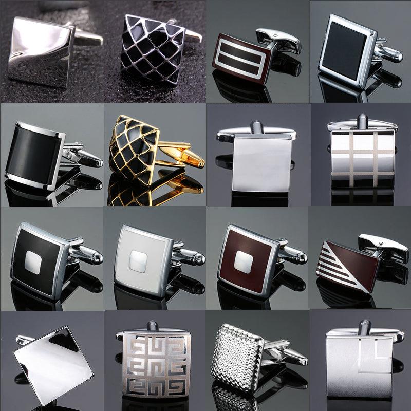 Square Stainless Steel Cuff Links Classic Tuxedo Shirt Cufflinks Elegant Shirt Accessories Business Groom Wedding Jewelry For Men Luxury Cuff Links