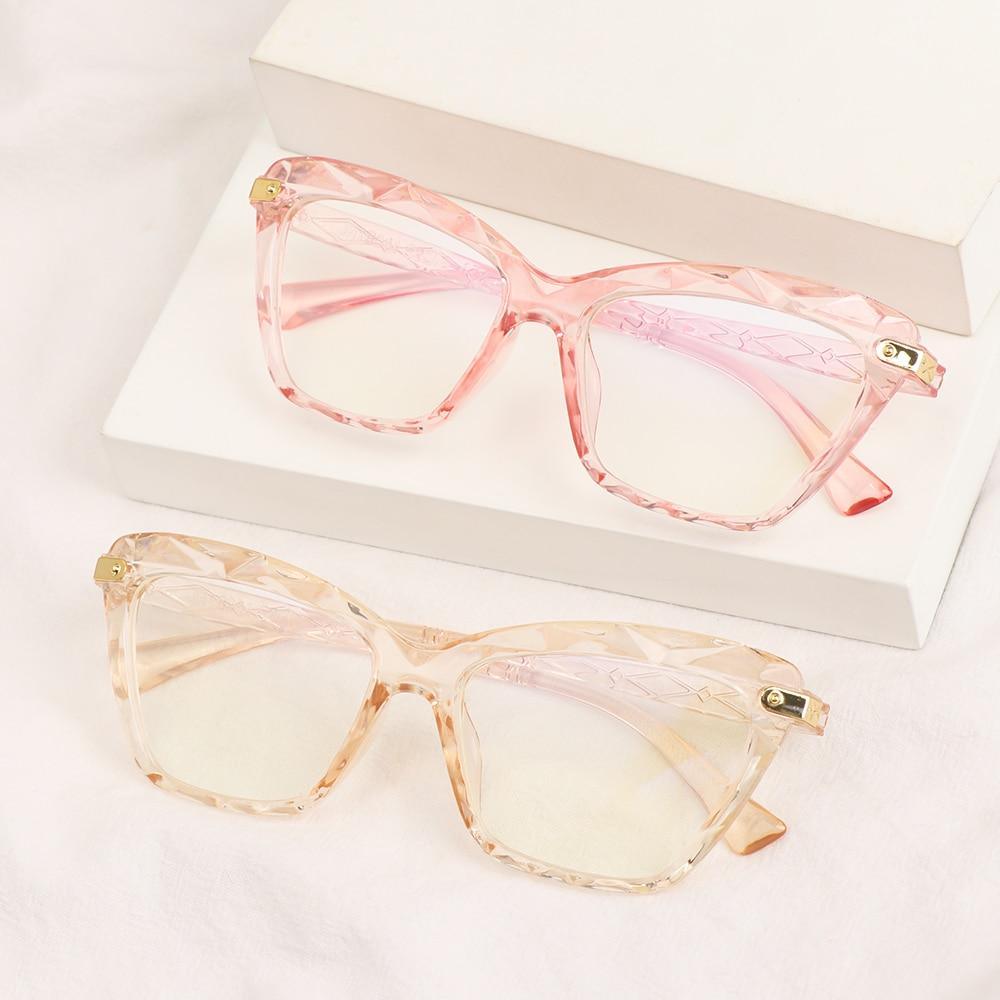 Square Women Reading Glasses Frame Crystal Multi-section  Optical Computer Glasses Square Design Reading Glasses For Women Light Blocking Computer Reader Glasses For Men And Women