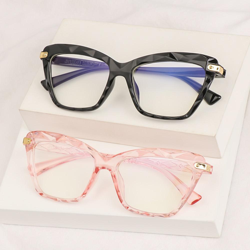 Square Women Reading Glasses Frame Crystal Multi-section  Optical Computer Glasses Square Design Reading Glasses For Women Light Blocking Computer Reader Glasses For Men And Women