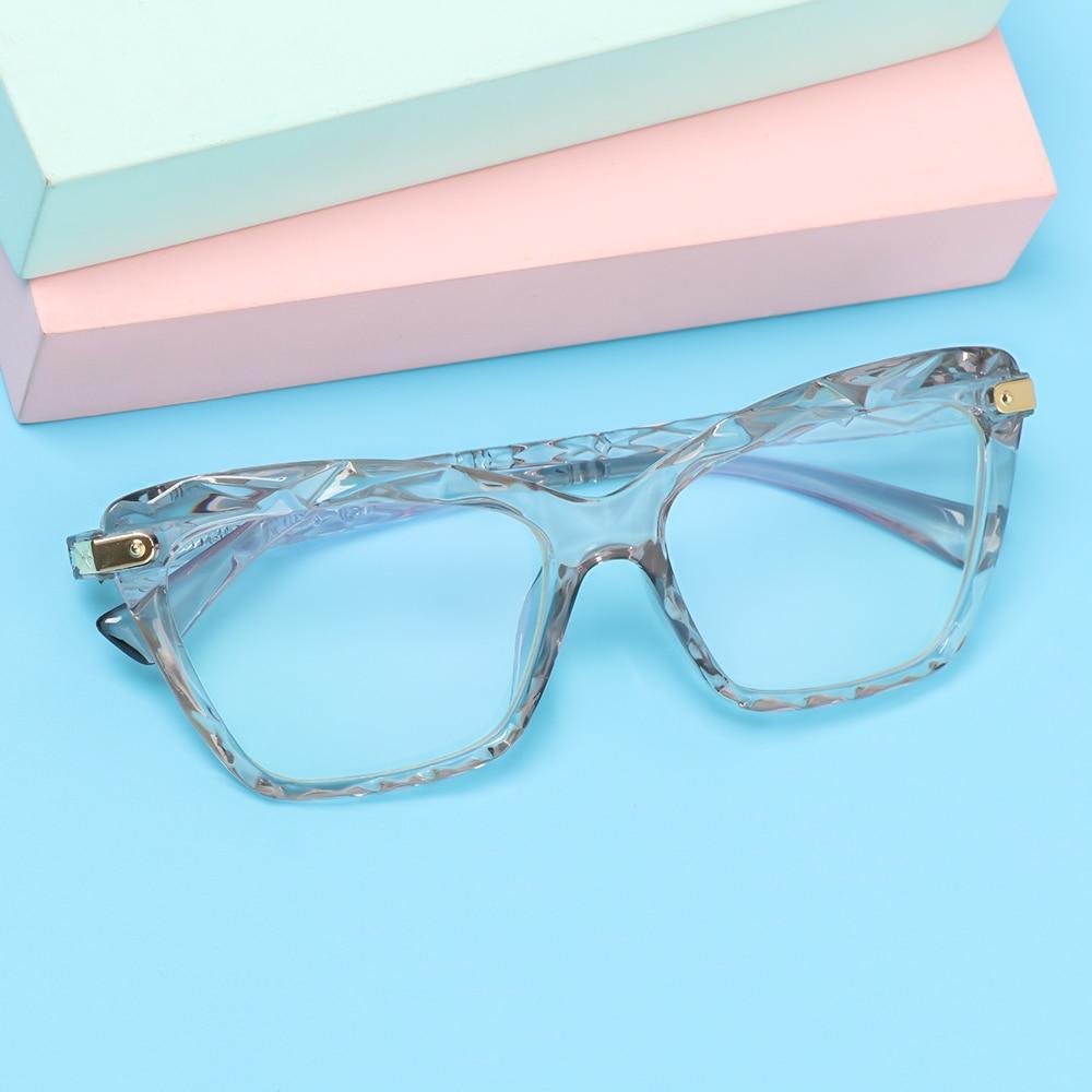 Square Women Reading Glasses Frame Crystal Multi-section  Optical Computer Glasses Square Design Reading Glasses For Women Light Blocking Computer Reader Glasses For Men And Women