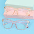 Square Women Reading Glasses Frame Crystal Multi-section  Optical Computer Glasses Square Design Reading Glasses For Women Light Blocking Computer Reader Glasses For Men And Women